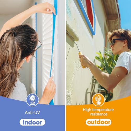8 Rolls Painters Tape 2 Inch Wide Blue Painters Tape for Wall Painting - size: 8rolls/2in（L)