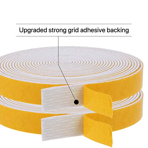 Thin Foam Weather Stripping 1/2in Wide X 1/16in Thick - 2 Rolls - size: 1/2"(W) x 1/16"(T) x 26'(L)