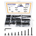 61Pcs M6 Flat Head Hex Socket Cap Screws Assortment Kit, M6 x 12mm/15mm/20mm/25mm/30mm/35mm/40mm/50mm/60mm Socket Cap Bolts,304 Stainless Steel 18-8, Full Thread, Black Oxide with Hex Spanner - size: M6