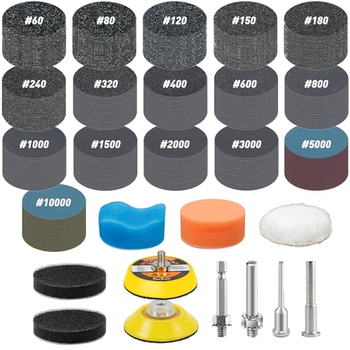 331 PCS 2 Inch Wet Dry Sanding Discs 60-10000 Grit Assorted - style: 2 IN MIX