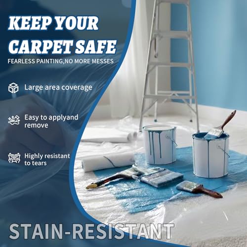 Carpet Protection Film 24" x 200' - Self Adhesive Floor Protector - size: 24"x200'