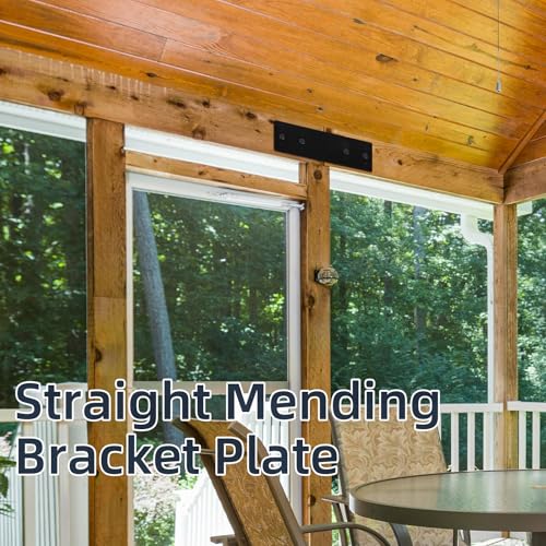 4Pcs Straight Steel Flat Plate, 10" X 3" Heavy Duty Mending Plate, Joining Brackets, Repair Joining Fixing Brace with 2 Sets of Screws Fit 4x4,6x6 Lumber