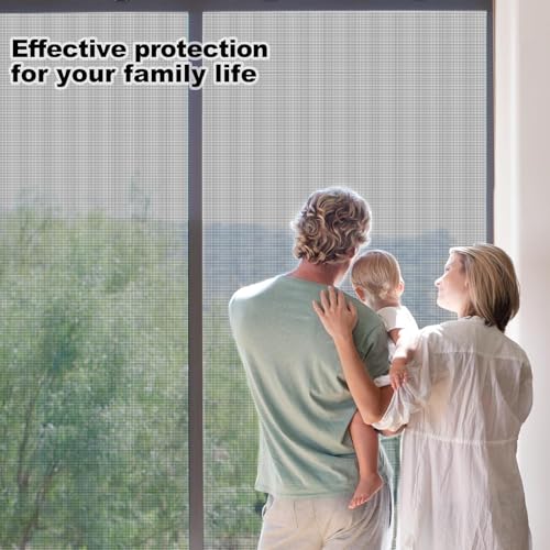Window Screen Replacement Kit Durable 39" x 118" Polyester Mesh with Tool - color: Gray, size: 39" x 118"