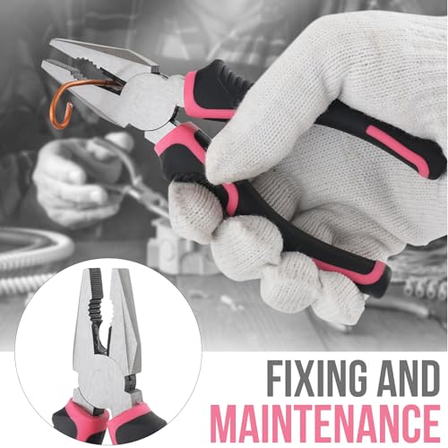 24PCS Mini Compact Pink Household Hardware Tool Set, Beginner Basic DIY Small Repair Tool Kit for Women, Home Assembly Mainten ance Hand Tools, Premium Gift Set for Household Daily Repairs ﻿