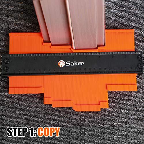Saker Contour Gauge Profile Tool with Adjustable Lock 10 Inch Orange - style: 10 INCH