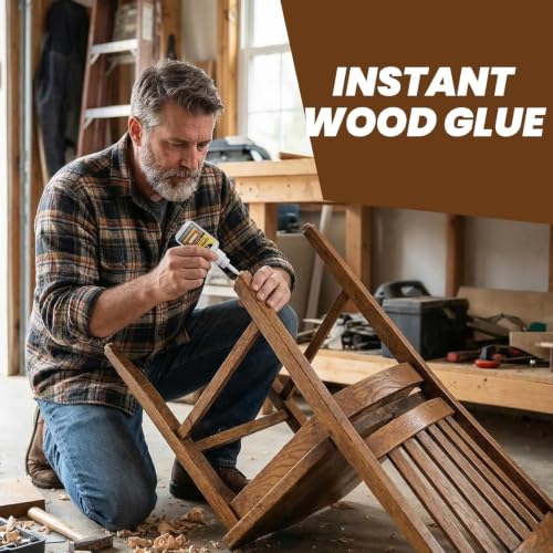 Wood Super Glue 60 Gram Clear Instant CA Glue for Woodworking Wooden Crafts Carpenters & Hobby Models, Heavy Duty Wood Furniture Repair for Chairs, Cabinets Strong All Purpose Cyanoacrylate Adhesive - size: 2oz-thick