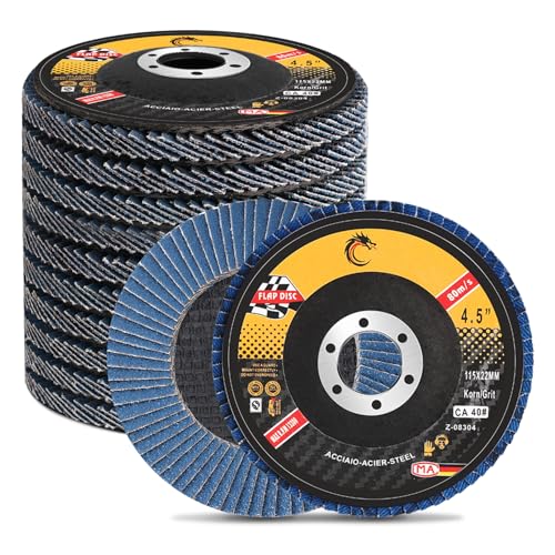 Flap Discs 40 Grit Zirconia Sanding Disc Set with Cutting Wheels for Angle Grinder, 4 1/2 x 7/8-Inch Flap Sanding Disc for Metal Stainless Steel，Type 27 Grinding Wheel Discs Kit(10 Pack) - style: 10PCS 40 Grit