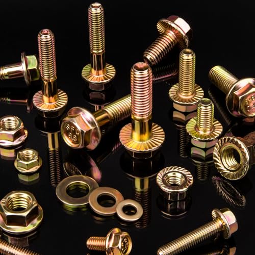 VIGRUE 521PCS M6 M8 M10 Flange Bolts Assortment Kit Metric Class 8.8 Serrated Hex Cap Flange Hex Bolts Flange Nuts Assorted Set, Coarse Full and Half Threads - size: 521PCS M6 M8 M10 Flange Bolts