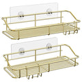 Nieifi Shower Caddy Adhesive, Shower Shelves, Shampoo Holder for Bathroom - color: Gold, size: 2 Pack