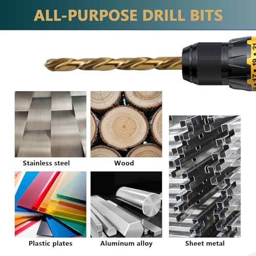 Cobalt Drill Bit Set - 13Pcs M35 HSS Twist Drill Bits Kit 1/16"-1/4" - style: 13 pcs Cobalt