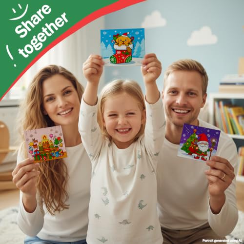 12 Packs Christmas Pre Drawn Canvas to Paint， 6” X 6” Pre Printed Canvas Boards, Pre Stretched Outline Painting Kits for Beginners, Adults, Party Favors & Romantic Craft Activities