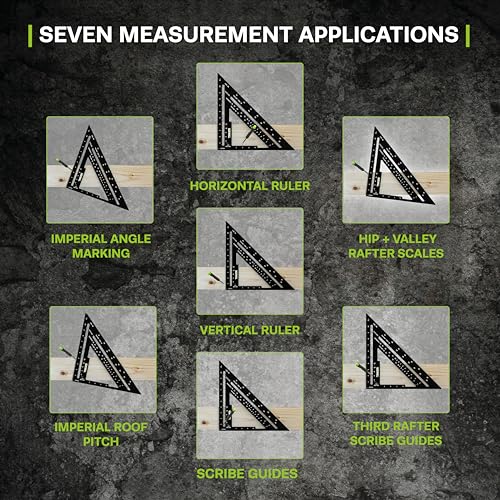 TRACER 12 in Aluminum Rafter Square - Carpenter Framing Triangle - size: 12 inch