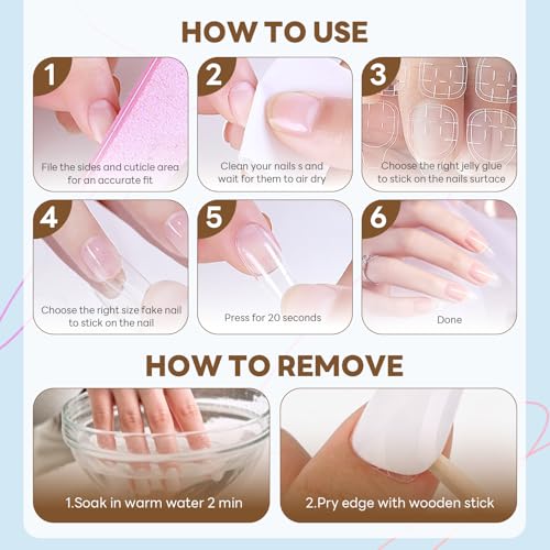 3D Press on Nails Almond - Medium French Tip Fake Nails with Embossed Moon&White Bead Designs, Glossy Finish Reusable False Nails for Women Manicure(3D Embossed design 23） - color: 3D Embossed design 23