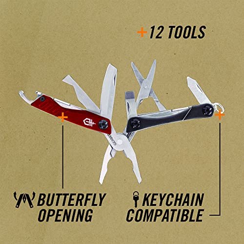 Gerber Dime 12-in-1 Mini Multitool Pliers, Pocket Knife, Bottle Opener, Red - color: Red, size: Single