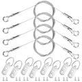 Picture Hanging Wire Kit, Adjustable Stainless Steel Frame Wire 2m X 1.5mm, Heavy Duty 90lbs, Picture Hangers with 16pcs Screws and 8pcs Hole D Rings, for Canvas Paintings/ Mirrors/ Frames