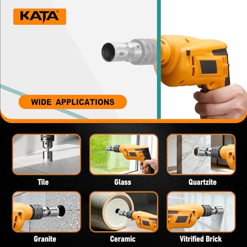 KATA 10PCS Diamond Drill Bit Set for Glass, Tile, Ceramic, Marble, Granite - color: 10 PCS Diamond Hole Saw Kit