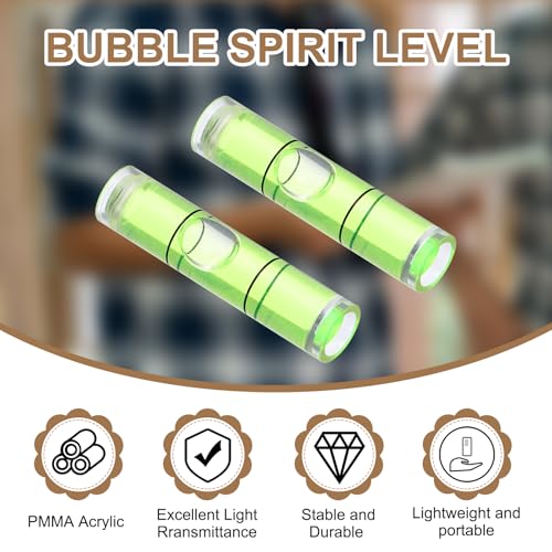 HARFINGTON 12pcs Mini Cylindrical Bubble Spirit Level Vials 8x35mm - size: 8x35mm