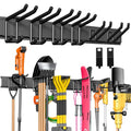 Garage Tool Organizer Wall Mount, 48" Heavy-Duty Metal Wall Organizer, 3 Rails with 6 Adjustable Hooks, Garden Storage Rack for Organization Sturdy Tool Hanging Holder for Shovel Shed Yard - size: 48" 3 panels & 6 hooks