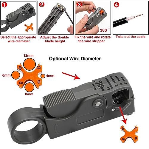 Taiss Coaxial Cable Tool Kit,BNC Crimp Tool+10PCS BNC Male Crimp Connector