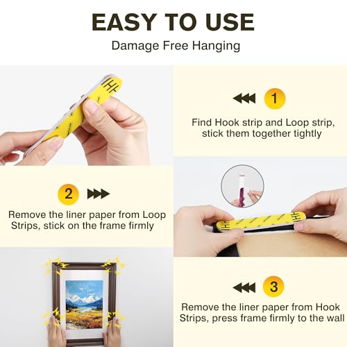 EMITEVER Picture Hanging Strips Heavy Duty Picture Hangers for Wall 20Pairs - size: Large-20Pairs