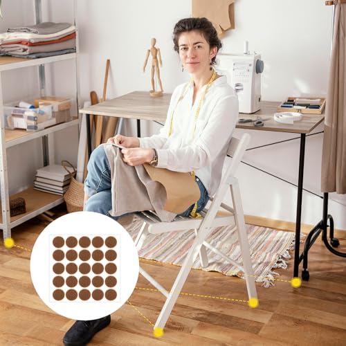 48 Pcs 1/2 Inch Felt Pads for Chair Legs Brown Felt Cabinet Door Pads Self Adhesive Round Felts Feet Protector Felts Bumpers for Table Chair Sofa Furniture Kitchen Cabinet Doors Floor Drawers Cupboard