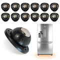 Heavy Duty Self Adhesive Furniture Casters 12 Pack Stick-On Swivel Wheels - color: Black-12