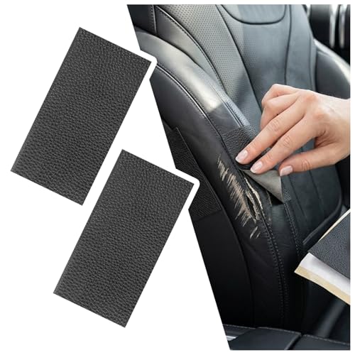 2PCS 8"x4" PU Leather Repair Patch,Self-Adhesive Leather Repair Kit to Repairs Cracks/Holes,Versatile Leathers Patch for Car Seat Repairs & Furniture & Vinyl Surface - color: Non Porous/2PCS