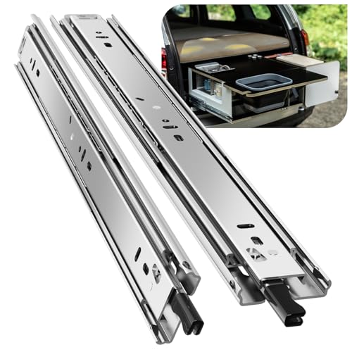1 Pair Heavy Duty Locking Drawer Slides with Lock 12 14 16 18 20 22 24 26 28 30 32 34 36 38 40 Inch 150 lb Load Capacity Side Mount Full Extension Ball Bearing Rail Runner（with Lock,12 inch） - color: With Lock, size: 12 Inch