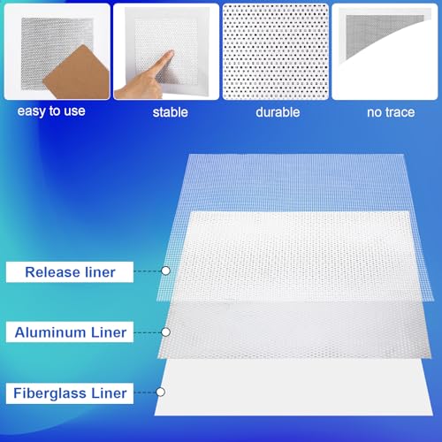Blulu 30 Pcs 10 Inch Drywall Repair Kit Self Adhesive Mesh Drywall Patches - size: 10 Inch
