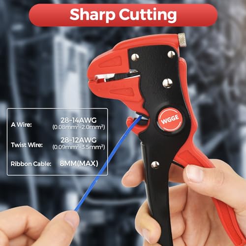 WGGE Automatic Wire Stripper and Cutter, 10-24 AWG, 7-Inch