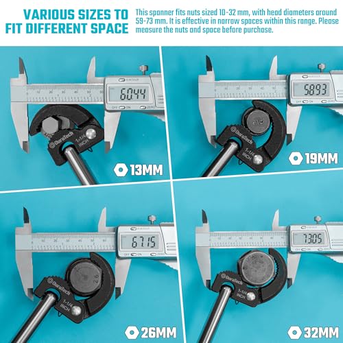 DURATECH 11" Basin Wrench, Sink Wrench, Adjustable Tap Nut Spanner Basin Spanner, Capacity of 3/8" to 1-1/4" for Fixing Back and Union Nuts Under Sink - size: Basin Wrench, style: Adjustable