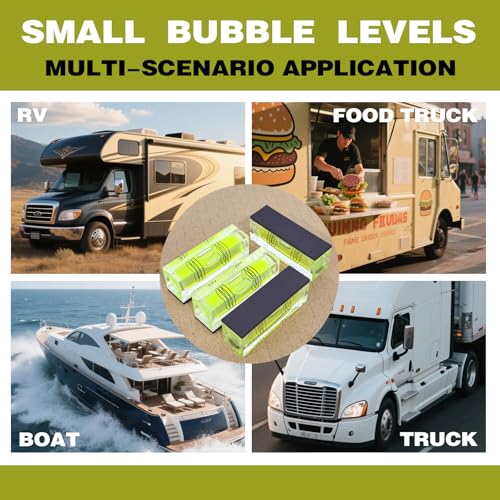 4-Pack Magnetic Mini Bubble Levels, 52 mm, Three-Line Vials