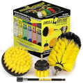 Bathroom Cleaning Brush Set - Cleaning Tools for Drill - Shower Scrubber - color: All Purpose Medium-yellow