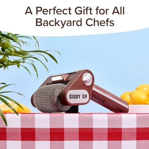 Horsepower Giddy Up Gold Bristle-Free Spinning Grill Brush, Cordless - style: Extra Battery Life