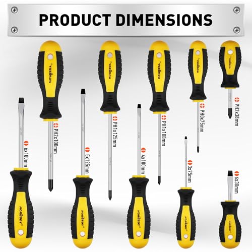 HORUSDY 11-piece Magnetic Screwdriver Set with Case, 5 Phillips & 5 Flat Head Tips with Magnetizer demagnetizer Precision Screwdriver Set - style: 11-piece Magnetic Screwdriver Set with Case