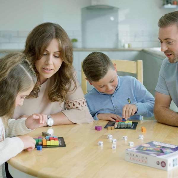 The Genius Square from the Happy Puzzle Company | Game of the Year Award Winner | 60000+ Solutions | STEM Puzzle Game for 1-2 Players | Ages 6 - Adult | Roll the dice and Race to Fill the Grid!