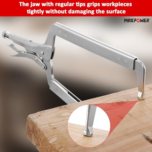MAXPOWER 18-inch C Clamp Locking Pliers, Locking C Clamp with Regular Tips, MAX Jaw Capacity Up to 6.5" - size: 18"