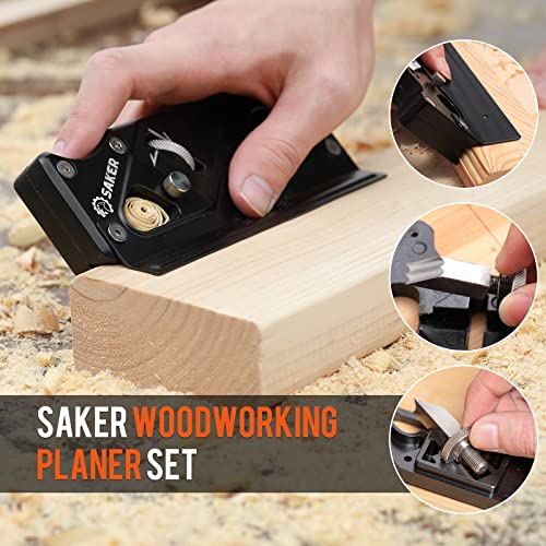 Saker Chamfer Plane-Woodworking Edge Corner Flattening Tool with Auxiliary Locator,Hand Chamfering Planer Suitable for Quick Edge Trimming of Wood (Combination upgrade-6 Cutter Heads, Black) - size: Combination upgrade - 6 Cutter Heads
