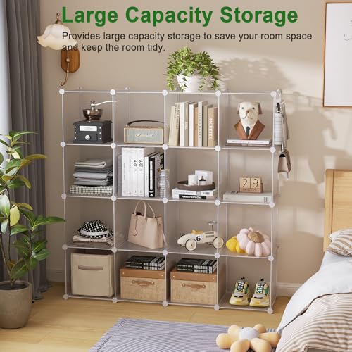 C&AHOME 16 Cube Storage Organizer Cube Shelves Units Storage Cubes, Twill - color: Transparent Twill