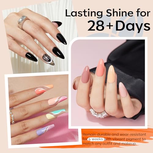 modelones Gel Nail Polish Set Glitter 32PCS 28Colors Red Purple Black - color: A0-Classic Seasons Colors