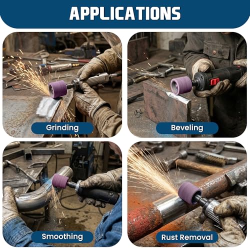 Benchmark Abrasives 1.5" x 1.5" Aluminum Oxide Abrasive Spiral Bands for Rotary Tools, Drum Sleeves for Sanding Deburring Blending Polishing on Metals Plastic Wood Rubber (10 Pack) - 320 Grit - style: 320 Grit