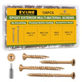 Deck Screws 126PCS, #8 Wood Screws Assortment Kit, Exterior Epoxy Coated Brown Finish,Star Drive (1-1/4",1-3/4",2",2-1/2"),T20 Star Bit - size: #8 Kit