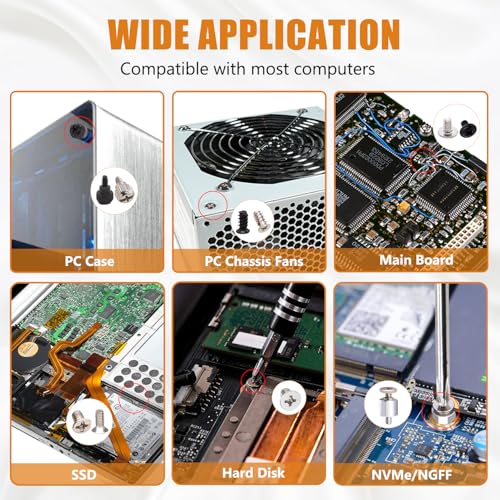 mankk 23 Sizes M.2 Computer Screws Motherboard Standoffs Laptop Screws for Motherboard,HDD Hard Drive,SSD,PC Case,PC Fan,ATX Case,CD-ROM - color: Multi-201PCS