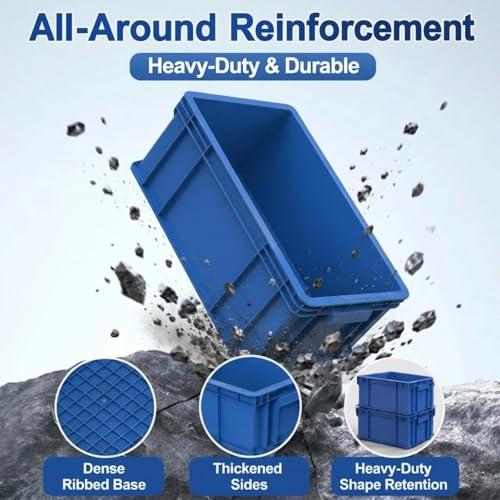 3-Pack Heavy Duty Part Bins, Stackable Tool Storage Bin for Hardware