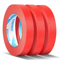 Red Painters Tape,0.7" x 60 Yards x 3 Rolls (180 Yards Total) - color: Red, size: 0.7", 60 yards