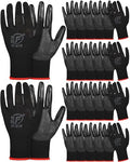 Nuogo 24 Pairs Gardening Gloves for Men Women Rubber Coated Landscaping Work Gloves Safety Work Construction - color: Black