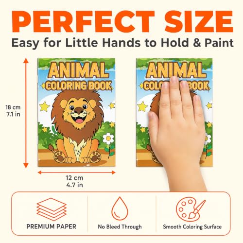 24 Pack Paint with Water Coloring Books for Kids Ages 4-8, Party Favor Kits with Brushes, Birthday Goodie Bag Stuffers, Classroom Prizes, Arts and Crafts Activities, Homeschool Supplies