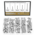 50 Pieces #14 x 3/4" 1" 1-1/4" 1-1/2" 2" Phillips Pan Head Self-Tapping Screws, Wood Screws Assortment Kit, 304 Stainless Steel - size: #14