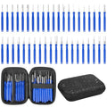 Kikerike Terminal Removal Tool Kit 41 Pcs Depinning Tool Electrical Connector Pin Removal Tool Kit Pin Extractor Tool Set Wire Terminal Release Tool for Automotive Car Household Devices - Blue - color: 41 PCS - Blue Round Handle