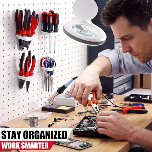 Zonon 4 Pcs Pegboard Scissor Holder 4 Slot White Plastic Hangers - color: White, size: 4 Slot
